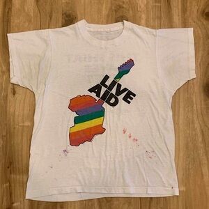 1980s Vintage Live Aid Band T Shirt LGBTQ